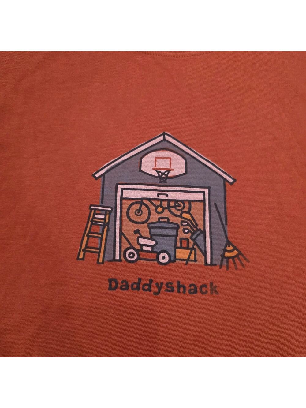 Men's T-Shirt Life Is Good Orange Red Size XL DaddyShack Graphic Long Sleeve